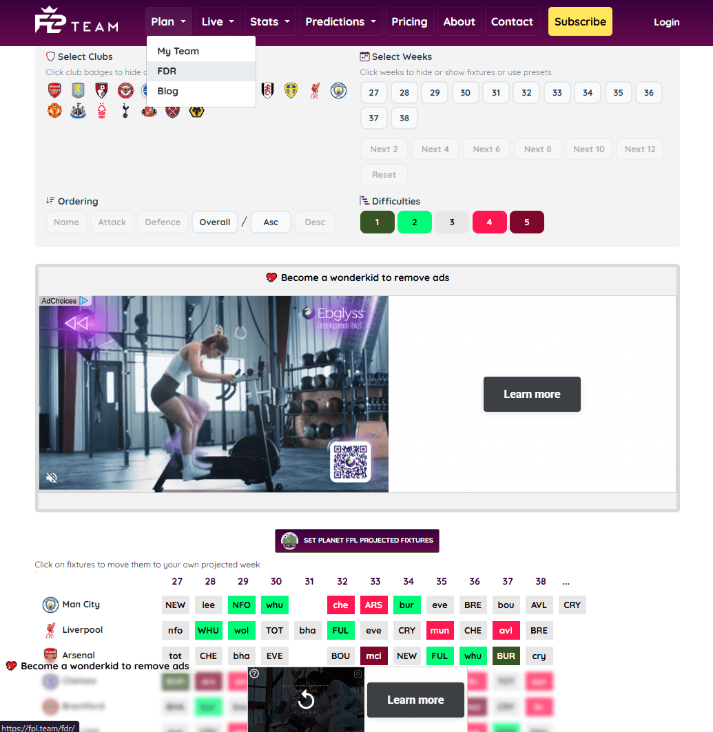 FPL.Team FDR Planner