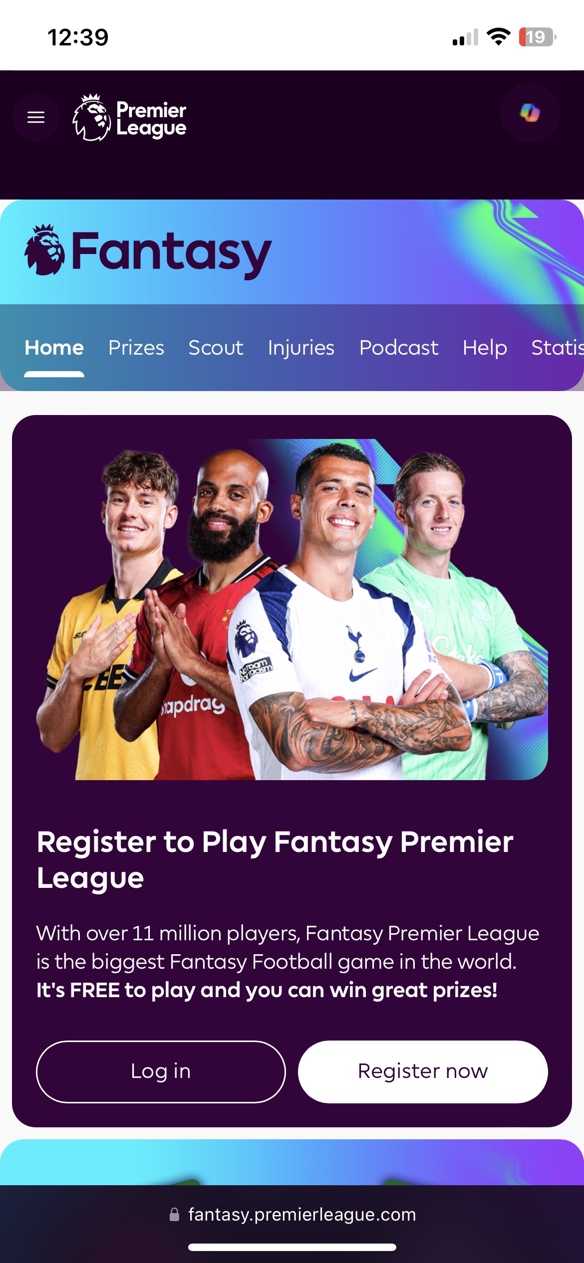 FPL website homepage